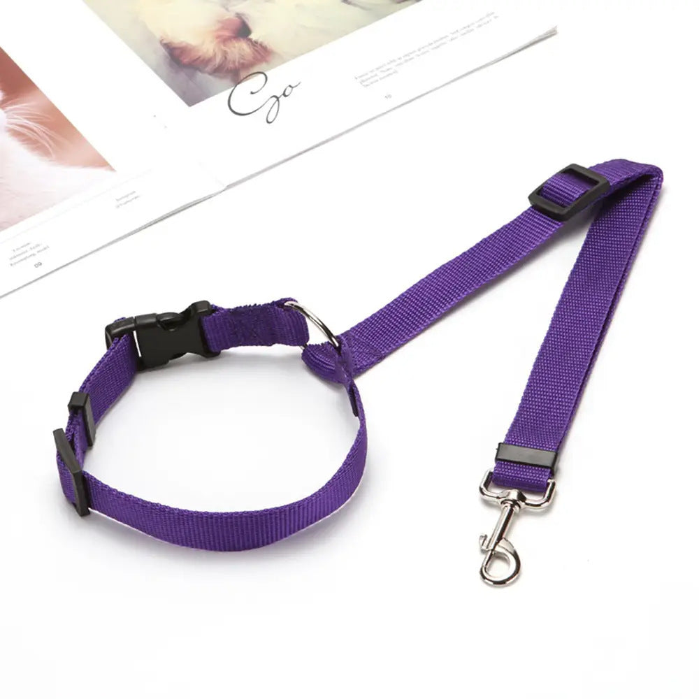 Solid Two-in-one Pet Car Seat Belt Lead Leash BackSeat Safety Belt Adjustable Harness For Kitten Dogs Collar Pet Accessories